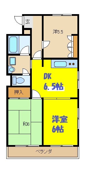 サンハイツ富士見 403号室 間取り