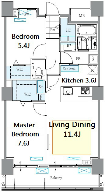 ロイヤルパークスタワー南千住   1410号室 間取り