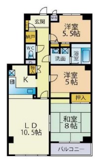 愛幸中葛西マンション 303号室 間取り