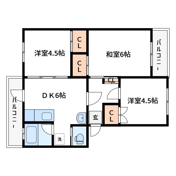 コーポ近江屋２ 105号室 間取り