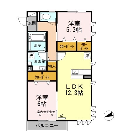 Glanz 205号室 間取り