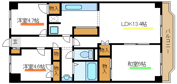 ペルシェール西葛西   909号室 間取り