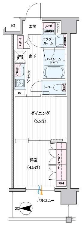 パレステージ江北Ⅲ東館 間取り