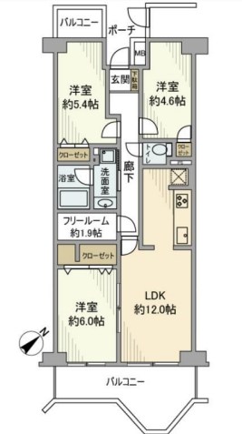 バームハイツ西葛西 1105号室 間取り