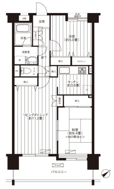 グランドパレス３７  503号室 間取り
