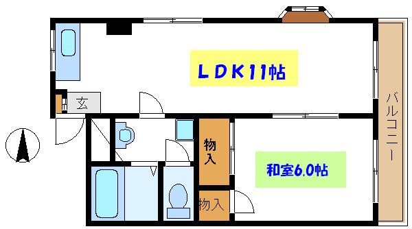 シャトレーゼヒコタ  302号室 間取り