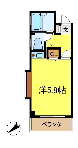 クラージュ 201号室 間取り