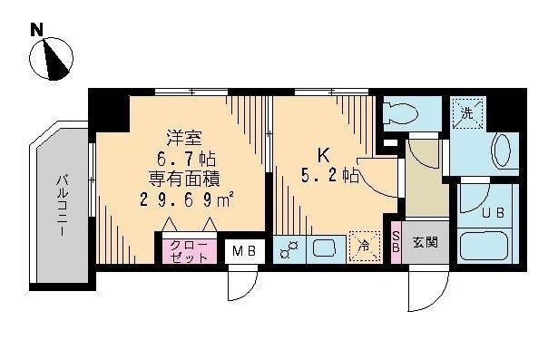 Ｔ’ｓ　Ｇａｒｄｅｎ葛西 307号室 間取り