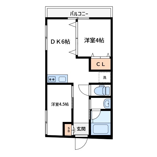 三家第二ビル 518号室 間取り