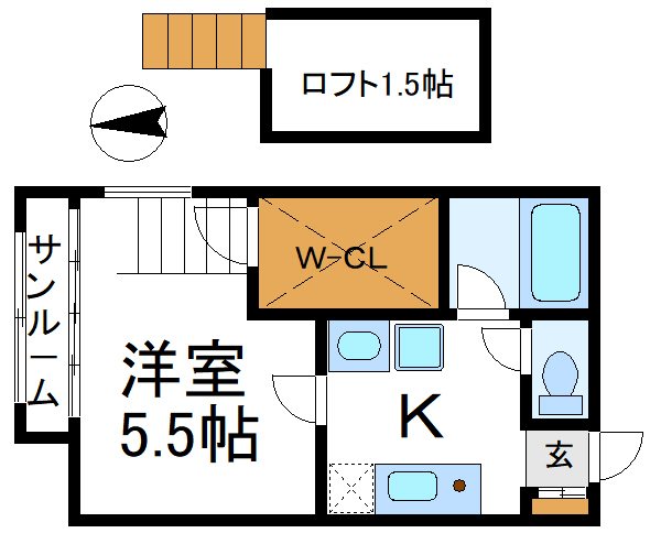 エソールTS 105号室 間取り