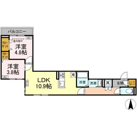 セレスティア南篠崎町 205号室 間取り