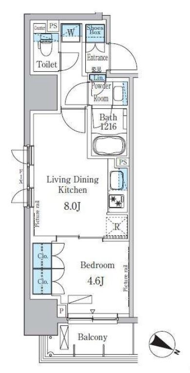 パークアクシス小伝馬町    間取り