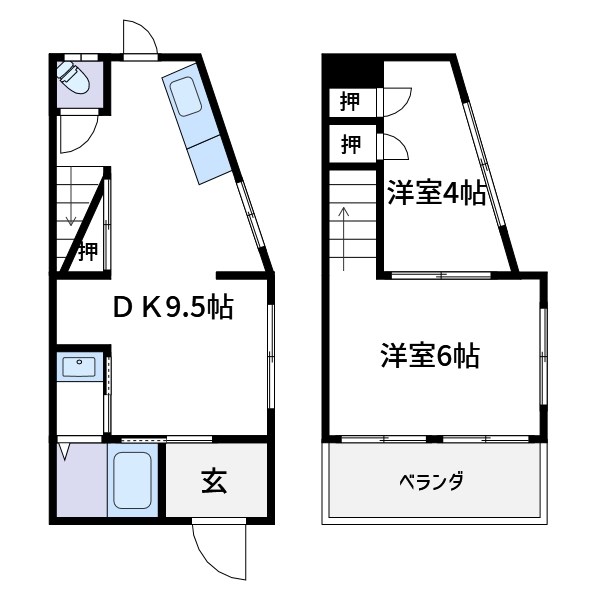 鷲澤方貸家 間取り図
