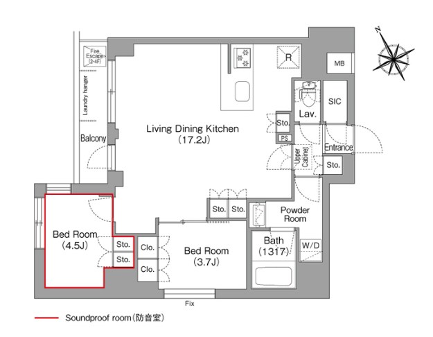 コンフォリア・リヴ平井ＭＵＴＩＯ 間取り