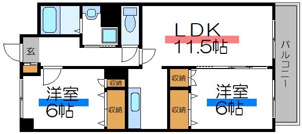 第６ドミール森田  302号室 間取り