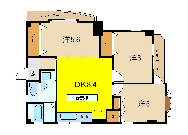 ハイツセントラル葛西 301号室 間取り