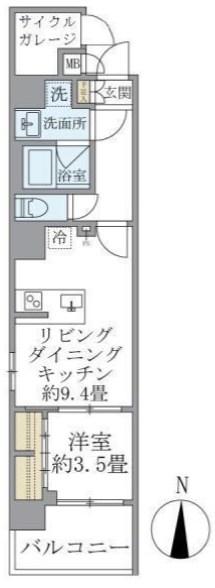 Ｄ’ｓ　ＶＡＲＩＥ三ノ輪レジデンス 間取り