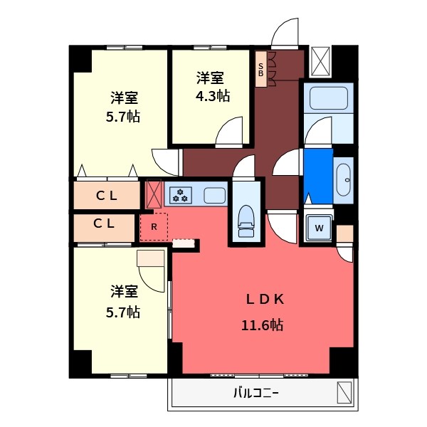 ＬＡＮＡＩ　ＣＯＵＲＴ　２５ 間取り