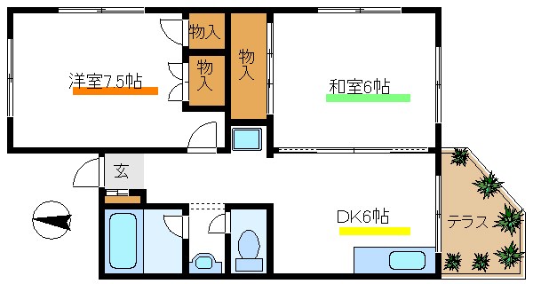 メゾンクレールＢ棟 間取り図