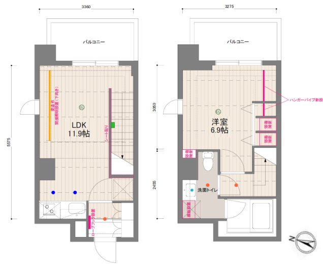 ドゥーエ月島  間取り