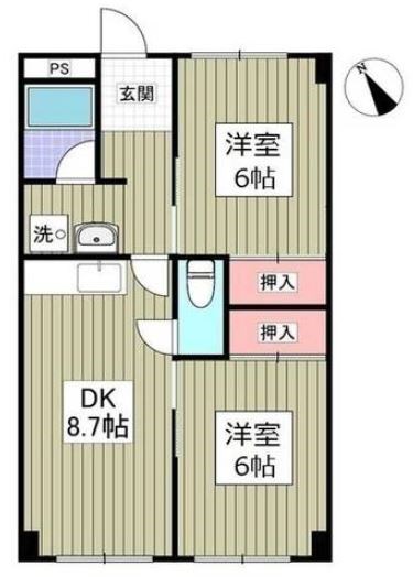 ハイム広尾  105号室 間取り
