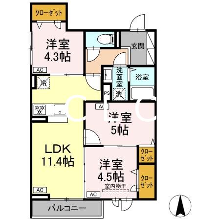 セレスティア荒川Ⅱ 間取り