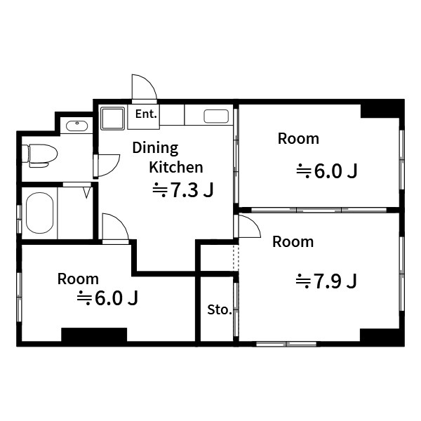 チグサビル 401号室 間取り