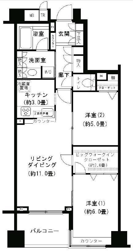 ＫＤＸレジデンス日本橋水天宮  間取り