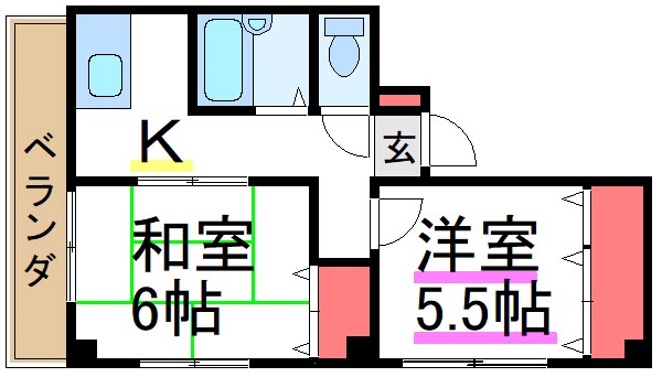 第10オカダビル 303号室 間取り