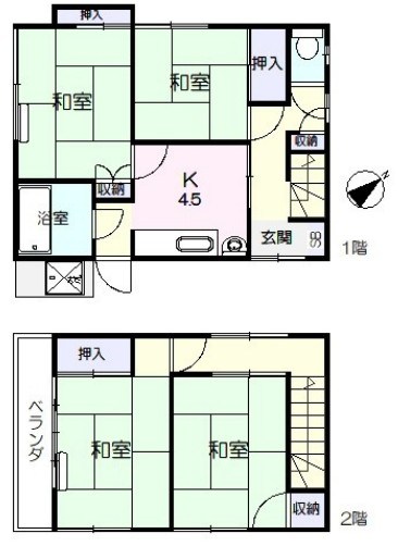 中央本町４丁目貸家 間取り図