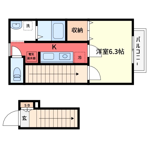 フラット四つ木　B 間取り
