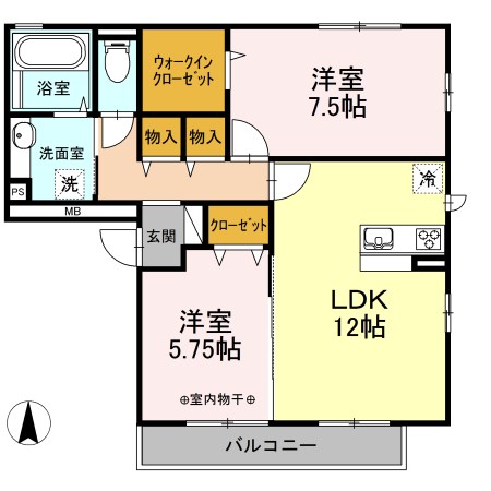 グランパティオB 間取り