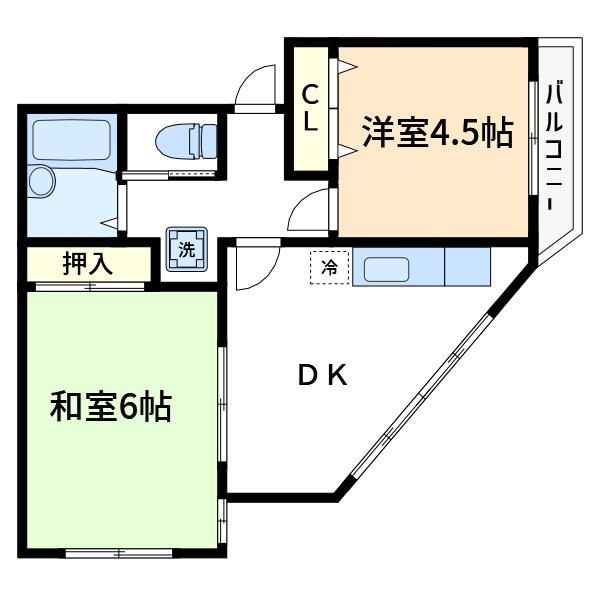 第二真島ハイツ雪待月 間取り