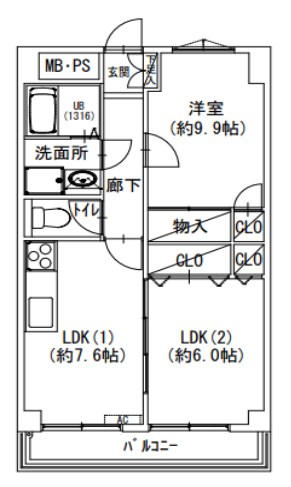 コウセツビル 302号室 間取り