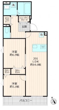 仮称メゾンブルー  間取り