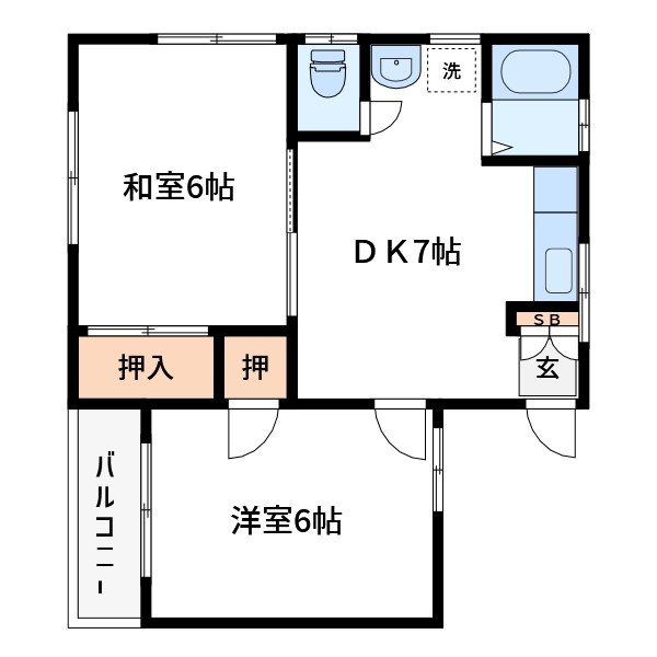フォレストハイムD 202号室 間取り