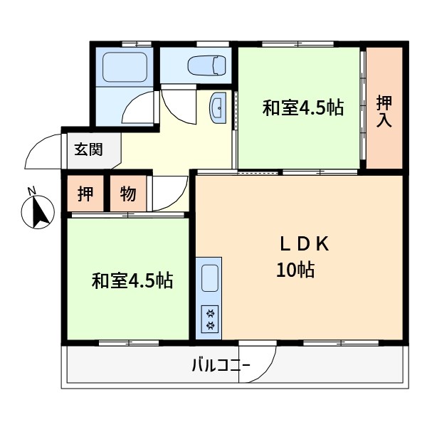 舎人吉岡ハイツ 305号室 間取り
