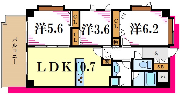 ラナイタウンルネッサンスオーキッドノーザン 間取り図
