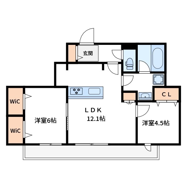 メゾンクレール谷在家 間取り図