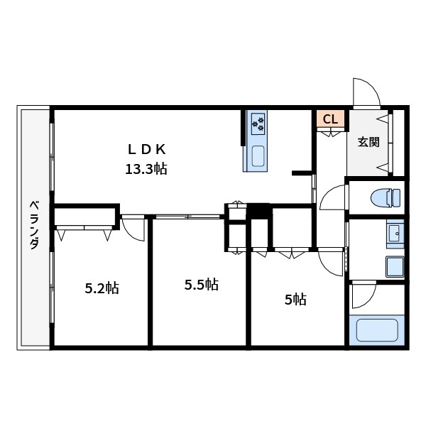 メゾンクレール谷在家 間取り