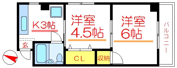 コーポスズキ 間取り図