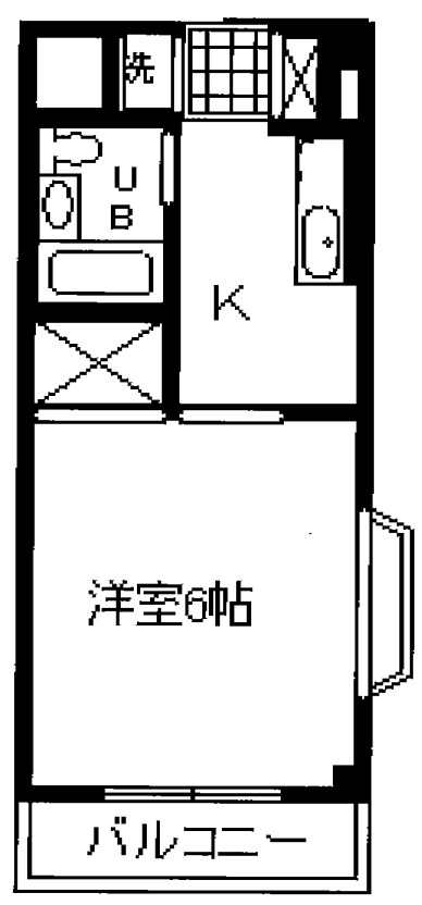 サンシティ―カネイNO3 206号室 間取り