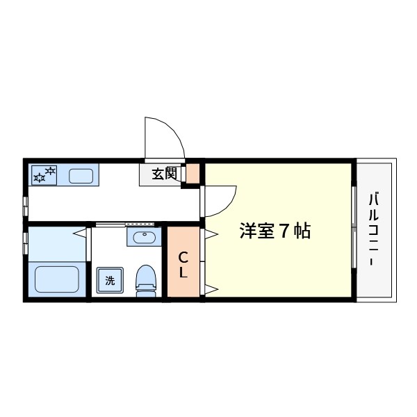 モアナテラス 203号室 間取り
