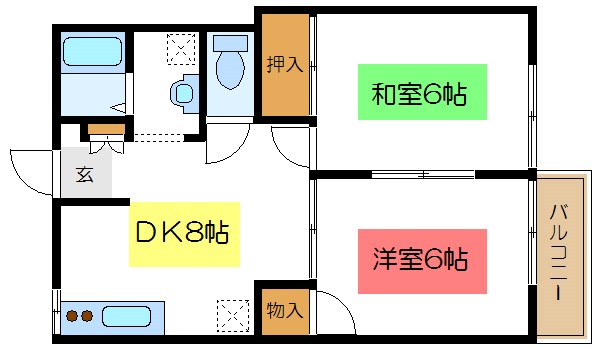 メイプルK 102号室 間取り