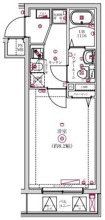 VERXEEDαAYASE 101号室 間取り