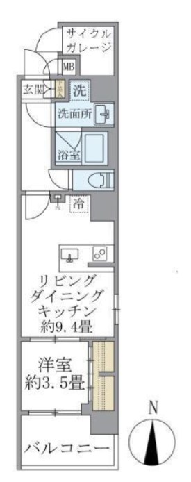 Ｄ’ｓ　ＶＡＲＩＥ三ノ輪レジデンス 間取り