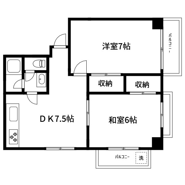 川村第二コーポ 間取り図