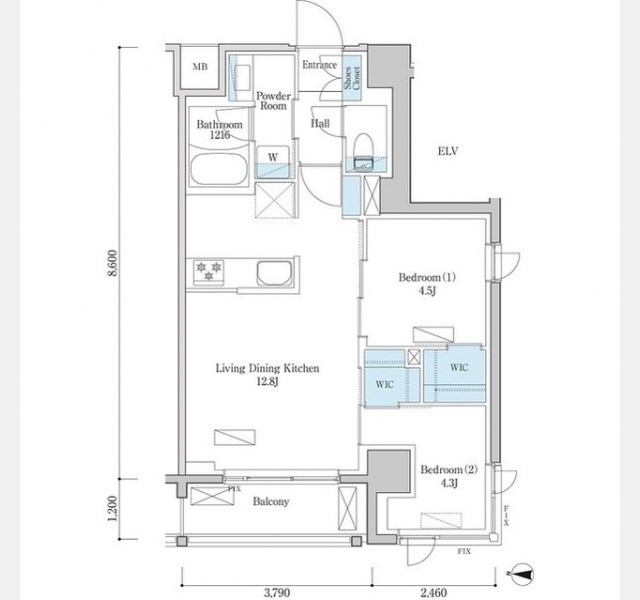 デュオフラッツ篠崎 間取り