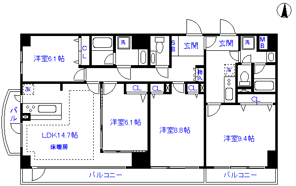 プライムアーバン千住 間取り