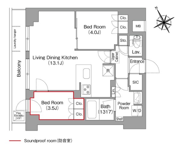 コンフォリア・リヴ平井ＭＵＴＩＯ 間取り